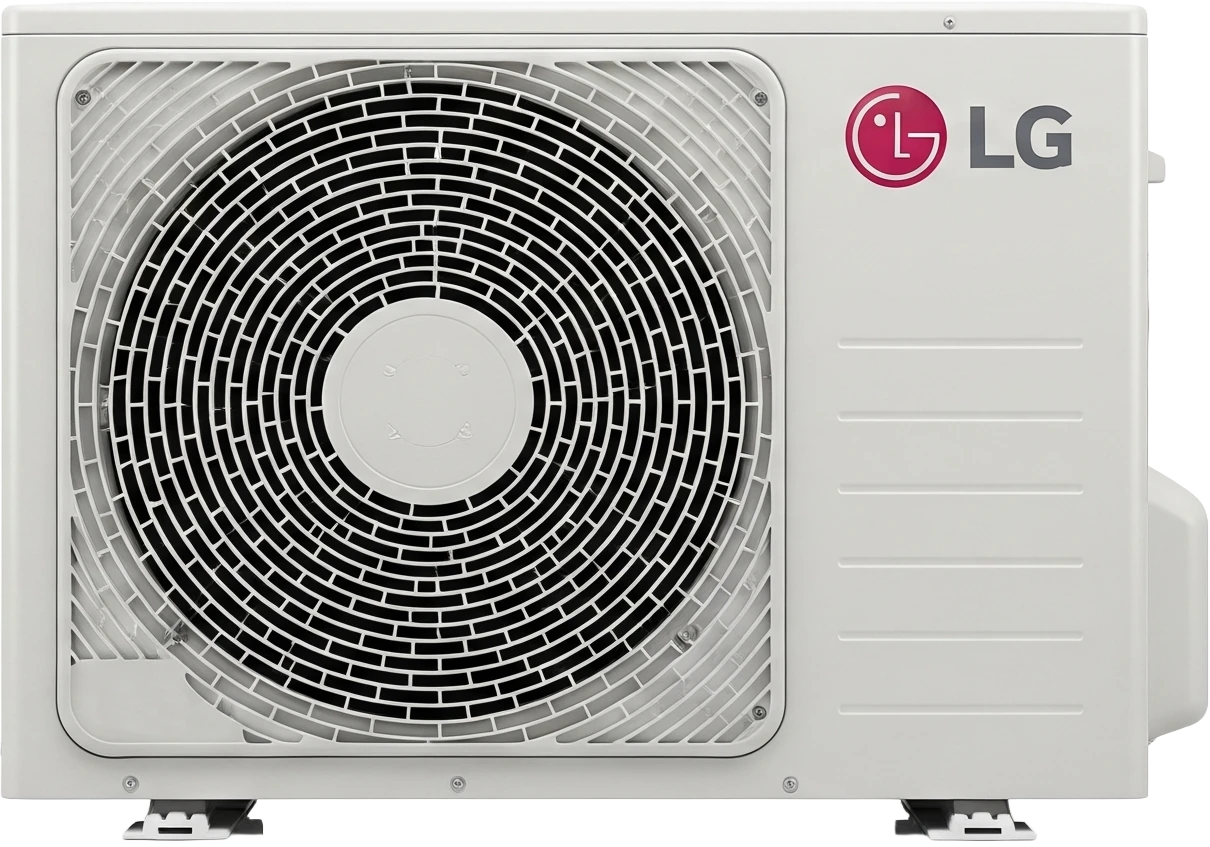 Airco-buitenunit aan gevel